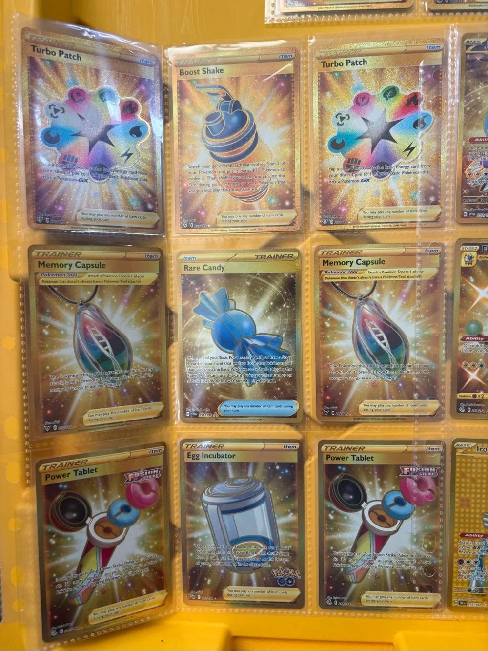 TCG Gold Rare Trainer & Item Collection - Gold Pokemon 26 Nm Card Lot